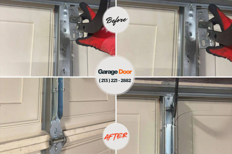 Before and after: garage door repair Gasport, NY
